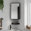 Image de vidaXL Armoire de bain Ã  miroir d'angle noir 30x24x60 cm