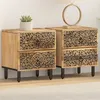Image de Vidaxl Tables De Chevet 2 Pcs 40x33x46 Cm Bois De Manguier Solide