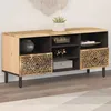 Image de vidaXL Meuble TV 100x33x46 cm bois massif de manguier