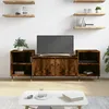 Image de vidaXL Meuble TV ChÃªne fumÃ© 160x35x55 cm Bois d'ingÃ©nierie