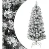 Image de vidaXL Sapin de NoÃ«l artificiel Ã  charniÃ¨res avec neige floquÃ©e 150 cm