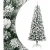 Image de vidaXL Sapin de NoÃ«l artificiel Ã  charniÃ¨res avec neige floquÃ©e 210 cm