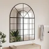 Image de vidaXL Miroir mural noir 100x130 cm arche fer