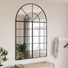 Image de vidaXL Miroir mural noir 100x150 cm arche fer