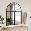 Image de vidaXL Miroir mural noir 80x100 cm arche fer
