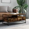 Image de vidaXL Table basse chÃªne fumÃ© 100x51x45 cm bois d'ingÃ©nierie