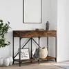 Image de Vidaxl Table Console ChÃªne FumÃ© 100x39x78,5 Cm Bois D'ingÃ©nierie
