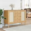 Image de vidaXL Buffet SENJA aspect rotin marron 112x40x80cm bois massif de pin