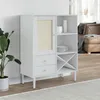 Image de vidaXL Buffet SENJA aspect rotin blanc 90x40x112cm bois massif de pin