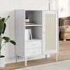 Image de vidaXL Buffet SENJA aspect rotin blanc 90x40x112cm bois massif de pin