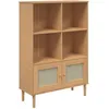 Image de vidaXL BibliothÃ¨que SENJA aspect de rotin marron bois massif de pin