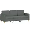 Image de vidaXL CanapÃ© Ã  3 places Gris foncÃ© 180 cm Tissu
