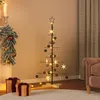 Image de vidaXL Arbre de NoÃ«l en mÃ©tal avec base en bois noir 120 cm