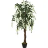 Image de vidaXL Glycine artificielle 560 feuilles 80 cm vert et blanc