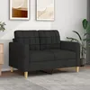 Image de vidaXL CanapÃ© Ã  2 places Noir 120 cm Tissu
