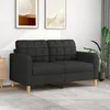 Image de CanapÃ© 2 places Noir 140 cm Tissu MÃ©tal Confort Foam