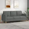 Image de vidaXL CanapÃ© Ã  3 places Gris foncÃ© 180 cm Tissu