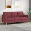 Image de vidaXL CanapÃ© Ã  3 places Rouge bordeaux 180 cm Tissu