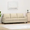 Image de vidaXL CanapÃ© Ã  3 places CrÃ¨me 180 cm Tissu