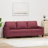 Image de vidaXL CanapÃ© Ã  3 places Rouge bordeaux 180 cm Tissu