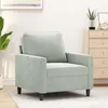 Image de vidaXL Fauteuil Gris clair 60 cm Velours