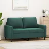 Image de vidaXL CanapÃ© Ã  2 places Vert foncÃ© 120 cm Velours