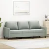 Image de vidaXL CanapÃ© Ã  3 places Gris clair 180 cm Velours