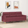 Image de vidaXL CanapÃ© Ã  3 places Rouge bordeaux 180 cm Tissu