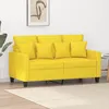 Image de vidaXL CanapÃ© Ã  2 places Jaune clair 120 cm Tissu