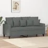 Image de vidaXL CanapÃ© Ã  2 places Gris foncÃ© 140 cm Tissu