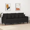 Image de CanapÃ© 3 places Noir 180 cm Tissu Mousse MÃ©tal RÃ©sistant