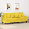 Image de vidaXL CanapÃ© Ã  3 places Jaune clair 180 cm Tissu