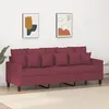 Image de vidaXL CanapÃ© Ã  3 places Rouge bordeaux 180 cm Tissu