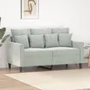 Image de vidaXL CanapÃ© Ã  2 places Gris clair 120 cm Velours