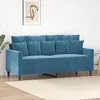 Image de vidaXL CanapÃ© Ã  2 places Bleu 140 cm Velours