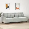Image de CanapÃ© 3 places Gris clair 180 cm Velours Mousse MÃ©tal Durable
