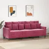 Image de vidaXL CanapÃ© Ã  3 places Rouge bordeaux 180 cm Velours