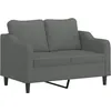 Image de vidaXL CanapÃ© Ã  2 places Gris foncÃ© 120 cm Tissu