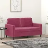 Image de vidaXL CanapÃ© Ã  2 places Rouge bordeaux 120 cm Velours
