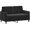 Image de vidaXL CanapÃ© Ã  2 places Noir 120 cm Velours