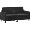 Image de vidaXL CanapÃ© Ã  2 places Noir 140 cm Velours