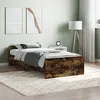 Image de vidaXL Cadre de lit sans matelas chÃªne fumÃ© 90x190cm bois d'ingÃ©nierie