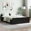 Image de vidaXL Cadre de lit avec tÃªte de lit/pied de lit noir 140x190 cm