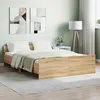 Image de Cadre de lit 140x190 cm bois Sonoma chÃªne robuste design moderne
