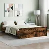Image de Vidaxl Cadre De Lit Sans Matelas ChÃªne FumÃ© 135x190 Cm
