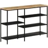 Image de Vidaxl Table Console 110x30x75 Cm Bois De Manguier Massif Brut Et Fer