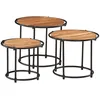 Image de vidaXL Tables gigognes 3 pcs bois massif d'acacia