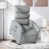 Image de vidaXL Fauteuil de massage inclinable Gris clair Tissu