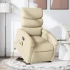 Image de vidaXL Fauteuil inclinable de massage CrÃ¨me Tissu