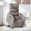 Image de vidaXL Fauteuil inclinable de massage Ã©lectrique Taupe Tissu